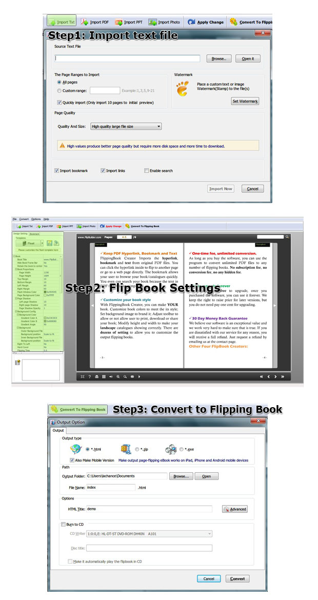 Free flip book maker-Convert Text to flash page flip book freely!